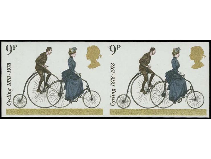 1978, Cyclists 9 p. imperforated horizontal pair, unmounted mint, very fine