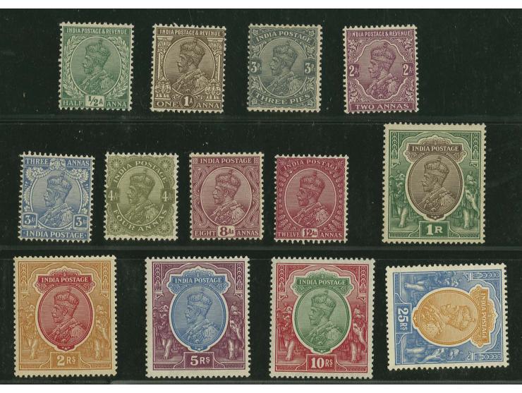 1926/33, George V. with wm 'stars', ½ a.-25 r., 13 values, unused, most unmounted mint