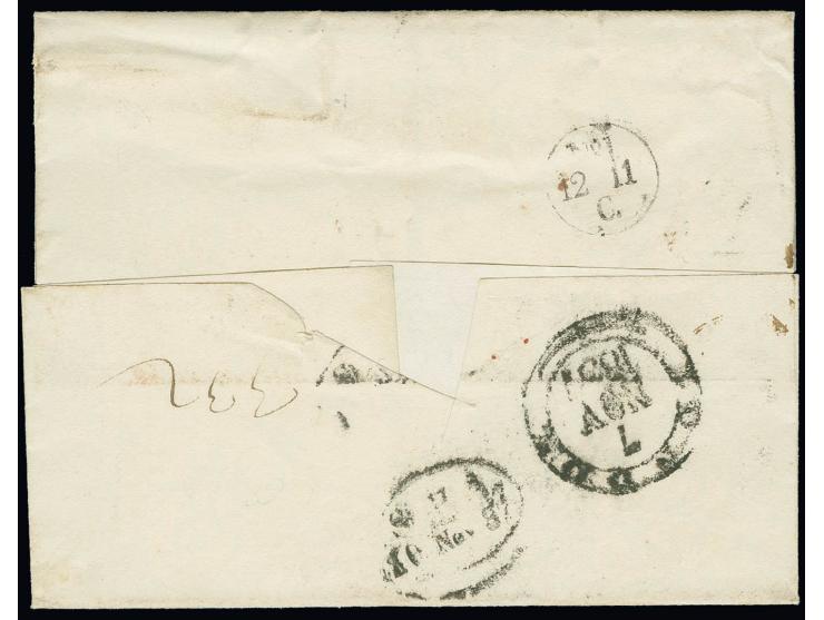 "JAMAICA PAID SE 30 1837" on front of lettersheet via London and Hamburg to Berlin with several transit and arrival marks
