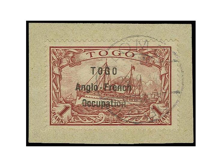 1914, wide setting 1 m., tied by cds. "LOME 29.9.19" to piece, very fine, certificate BPA, ex Sammlung Rosenhaus