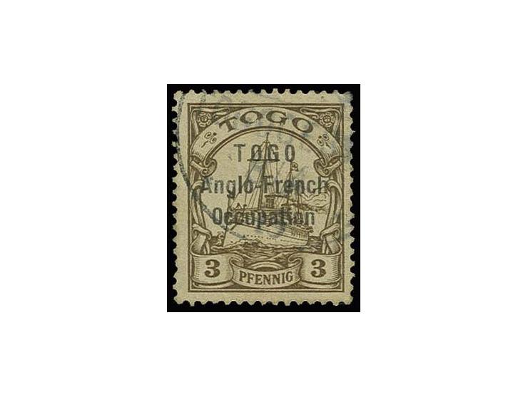 1915, Sansane-Mangu 3 pf. brown, used, fine, private signature and certificate BPA (1968) (Mi.-No. 16)