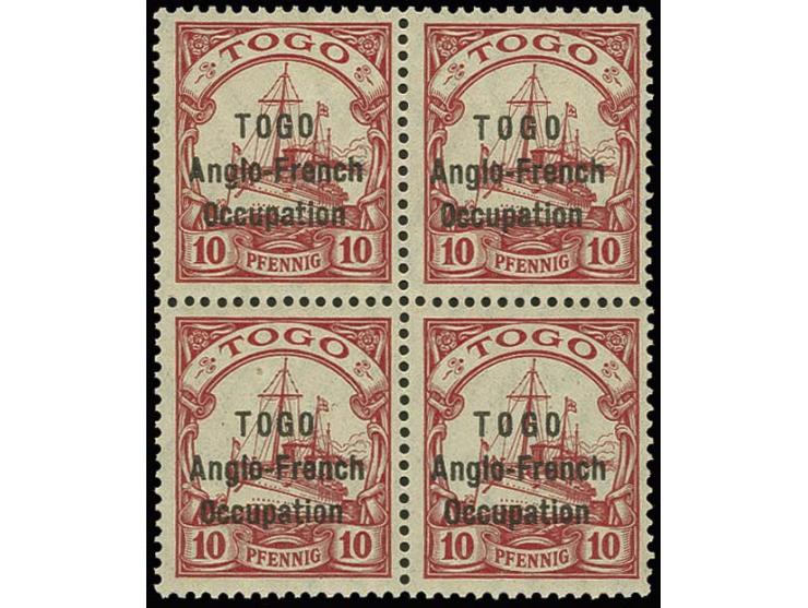 10 pf. in block of 4, unmounted mint with pencil notations on gum side, signed Georg Bühler and certificate BPA (1984) (Mi.-N