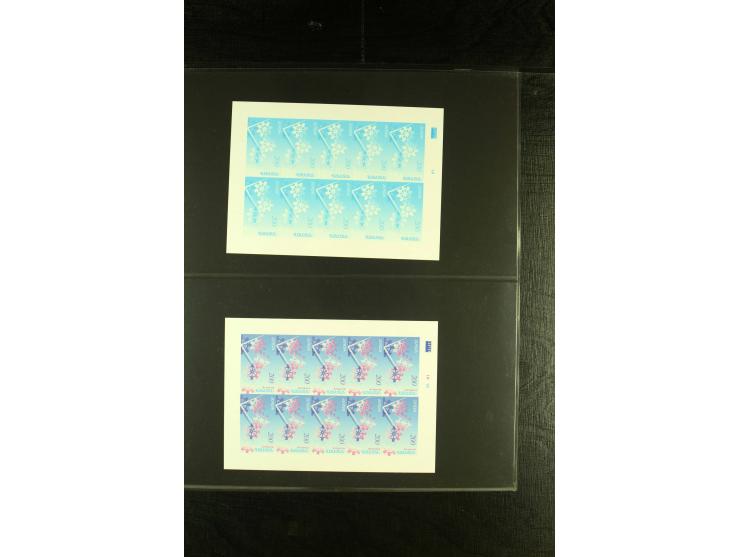 2006, CEPT 200 d. and 350 d., each in 4 imperforated progressive proof sheets incl. final design with large sheet margins wit