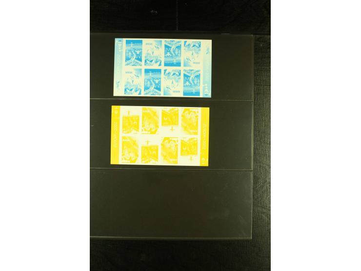 1000 m. and 3000 m., booklet pane, 7 imperforated progressive proofs, unmounted mint