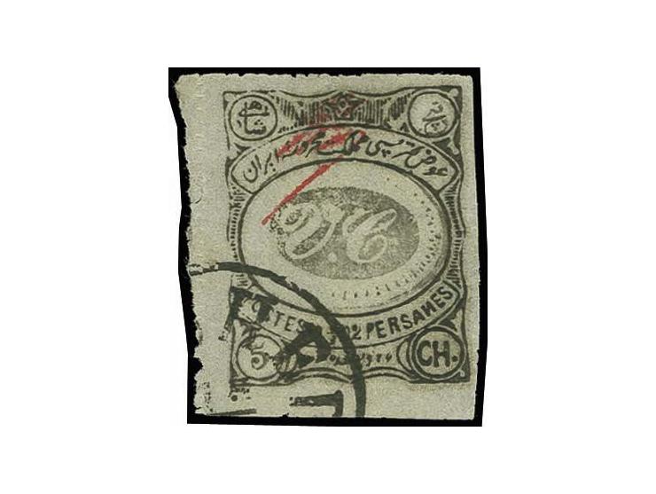 5 ch. black, a fine used example with Victor Castaigne signature in red, pin-perforated on two sides, cancelled by large part