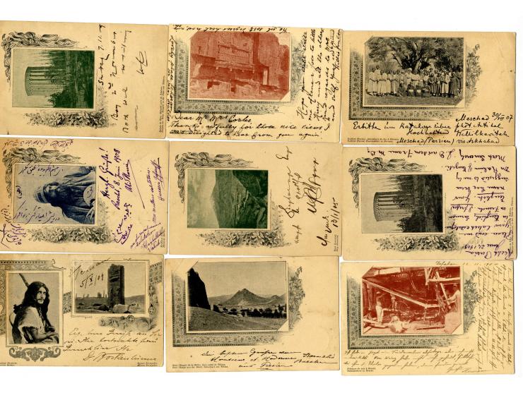 1904, picture postcard 5 ch., 11 different cards (one with same picture, but different colours) all used, some with small fau
