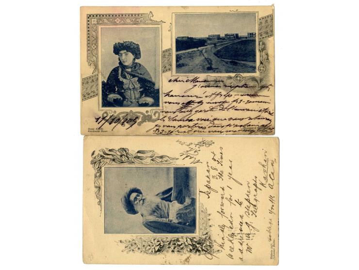 1904, picture postcard 5 ch., 11 different cards (one with same picture, but different colours) all used, some with small fau