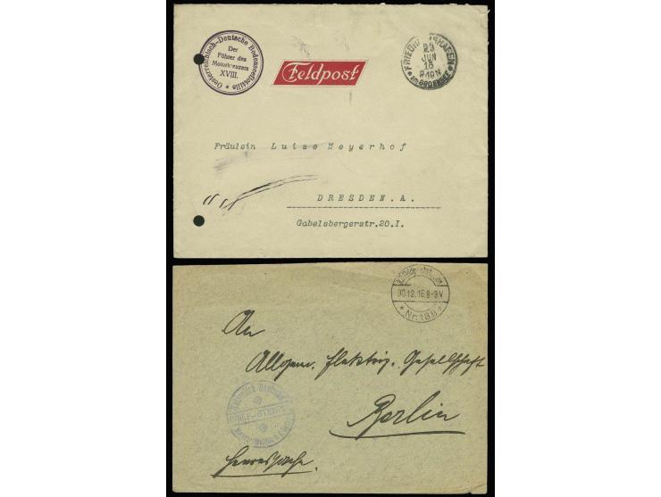 1916 "Kaiserlich Deutsche Motorbootflottille a.d. Donau", klarer Abschlag des Briefstempels auf Feldpostbrief mit Stempel "K.