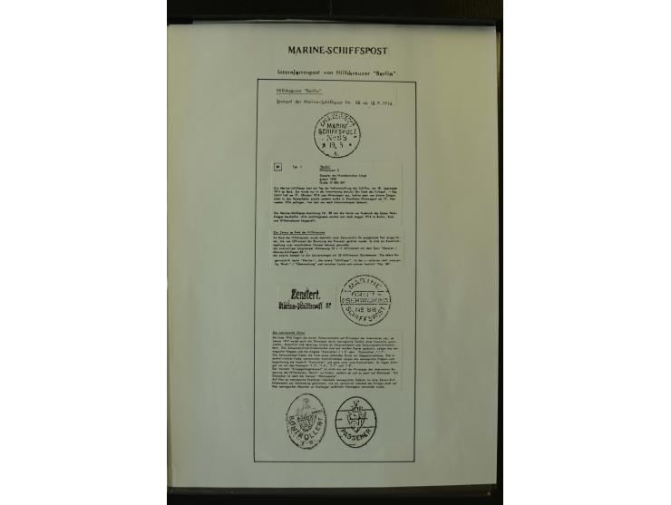 1915/1917, Interniertenpost des Hilfskreuzer Berlin, 4 Postkarten aus einer Korrespondenz mit verschiedenen Stempel-Kombinati