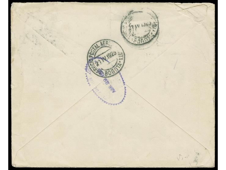 SCHWEIZ: "S" auf 30 C. blau und schweizer Freimarke 30 C. mit Stempel "AMBULANT 21.VI.25" auf Vorduckbrief "Consulado general