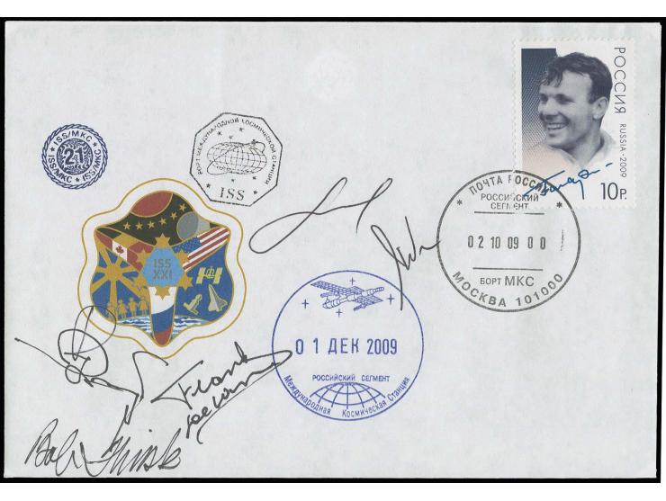 2009, Sojus TMA-16/ISS, Brief mit Poststempel des russischen Segments der ISS vom Tag der Koppelung von Sojus an die Raumstat