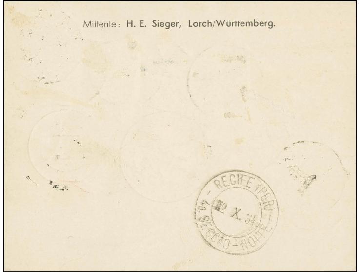 ÄGÄISCHE INSELN: 1934, 9. SAF., Karte mit Mischfrankatur Ägäische Insel und Italien von "RODI (EGOS) POSTA AEREA 19.9.34" via