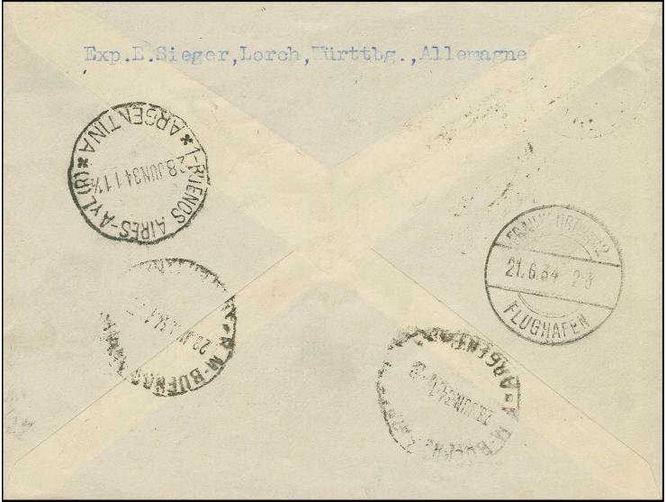 FRANKREICH: 1934, Argentinienfahrt, R-Brief mit hoher Frankatur via Friedrichshafen