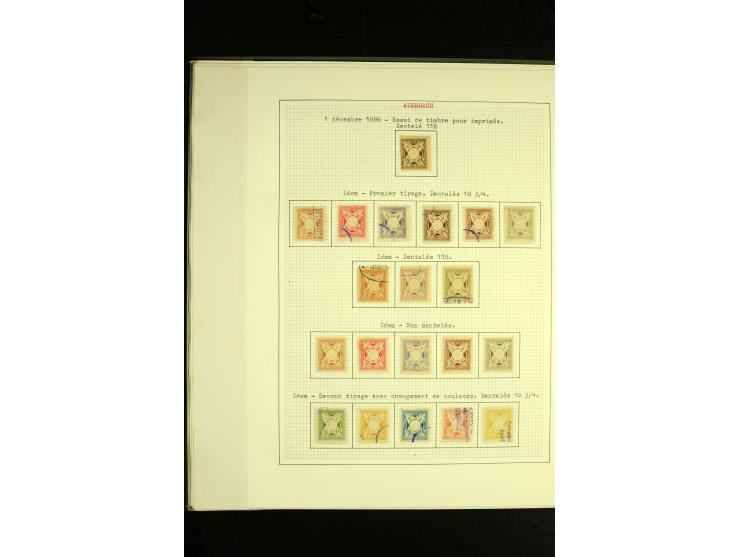AUERBACH: 1886/1907, ungebrauchte und gestempelte Sammlung mit über 300 Marken und drei Ganzsachen, sauber aufgezogen auf 28 