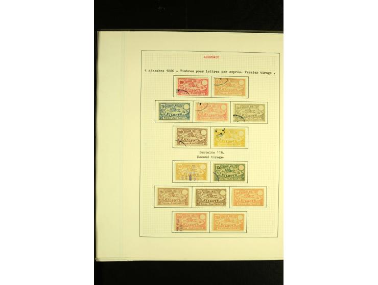 AUERBACH: 1886/1907, ungebrauchte und gestempelte Sammlung mit über 300 Marken und drei Ganzsachen, sauber aufgezogen auf 28 