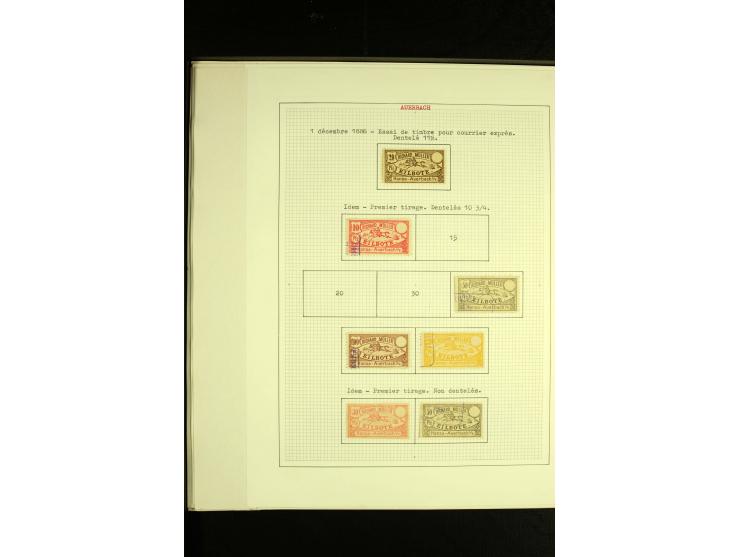 AUERBACH: 1886/1907, ungebrauchte und gestempelte Sammlung mit über 300 Marken und drei Ganzsachen, sauber aufgezogen auf 28 