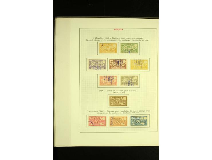 AUERBACH: 1886/1907, ungebrauchte und gestempelte Sammlung mit über 300 Marken und drei Ganzsachen, sauber aufgezogen auf 28 