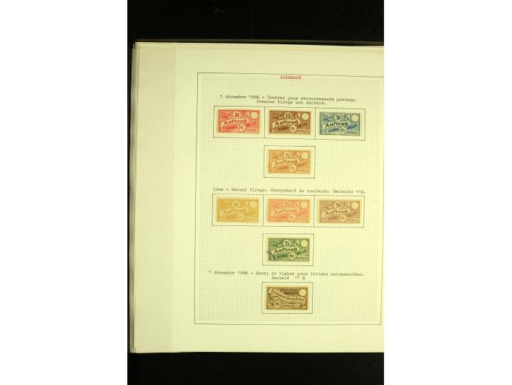 AUERBACH: 1886/1907, ungebrauchte und gestempelte Sammlung mit über 300 Marken und drei Ganzsachen, sauber aufgezogen auf 28 