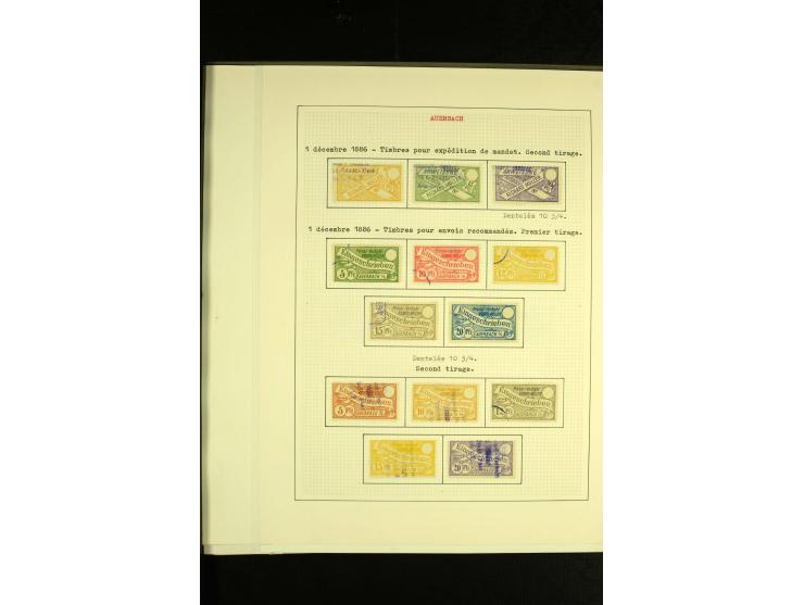 AUERBACH: 1886/1907, ungebrauchte und gestempelte Sammlung mit über 300 Marken und drei Ganzsachen, sauber aufgezogen auf 28 