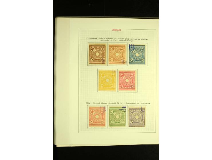 AUERBACH: 1886/1907, ungebrauchte und gestempelte Sammlung mit über 300 Marken und drei Ganzsachen, sauber aufgezogen auf 28 
