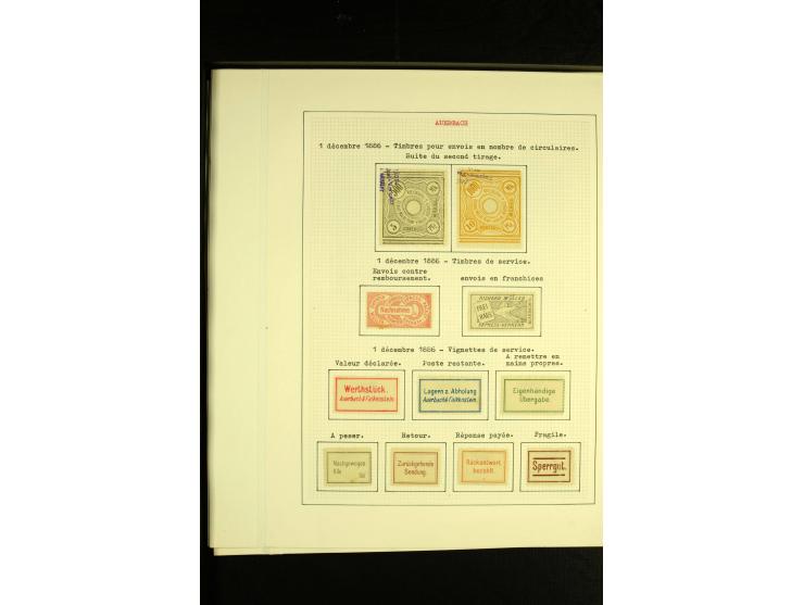 AUERBACH: 1886/1907, ungebrauchte und gestempelte Sammlung mit über 300 Marken und drei Ganzsachen, sauber aufgezogen auf 28 