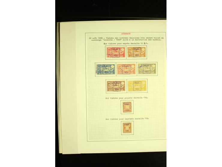 AUERBACH: 1886/1907, ungebrauchte und gestempelte Sammlung mit über 300 Marken und drei Ganzsachen, sauber aufgezogen auf 28 