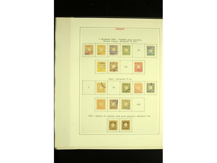 AUERBACH: 1886/1907, ungebrauchte und gestempelte Sammlung mit über 300 Marken und drei Ganzsachen, sauber aufgezogen auf 28 