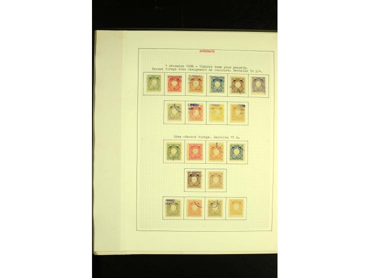 AUERBACH: 1886/1907, ungebrauchte und gestempelte Sammlung mit über 300 Marken und drei Ganzsachen, sauber aufgezogen auf 28 