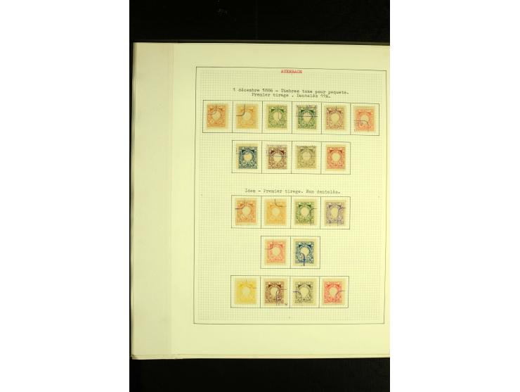 AUERBACH: 1886/1907, ungebrauchte und gestempelte Sammlung mit über 300 Marken und drei Ganzsachen, sauber aufgezogen auf 28 