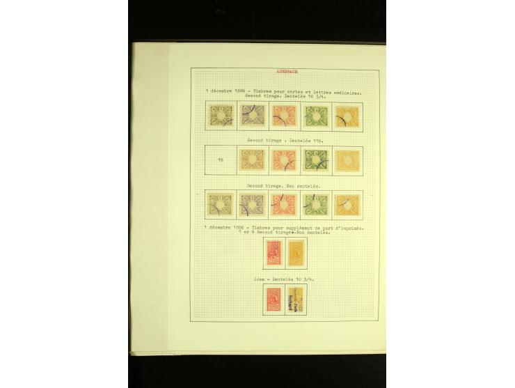 AUERBACH: 1886/1907, ungebrauchte und gestempelte Sammlung mit über 300 Marken und drei Ganzsachen, sauber aufgezogen auf 28 