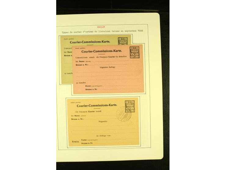  Privatpost Courier: 1906, interessante ungebrauchte Sammlung inkl. Ganzsachen, gute Erhaltung