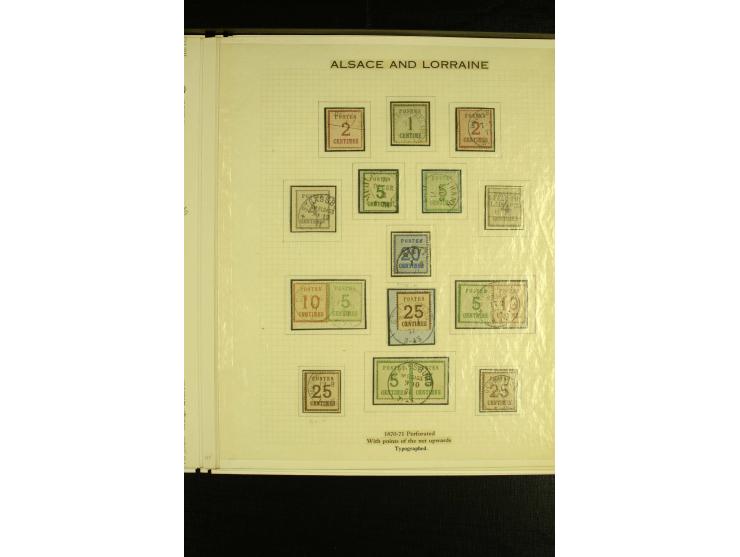 1870/71, Sammlung auf 8 Albumseiten mit diversen Briefstücken, 1 Vorderseite und 3 Briefen (u.a. Mischfrankatur), dabei Mi.-N