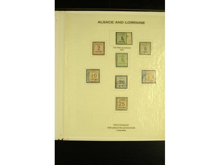1870/71, Sammlung auf 8 Albumseiten mit diversen Briefstücken, 1 Vorderseite und 3 Briefen (u.a. Mischfrankatur), dabei Mi.-N
