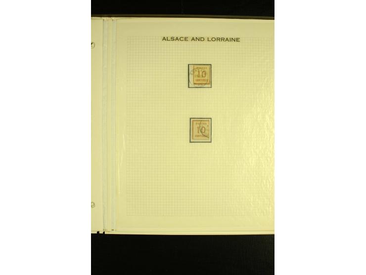 1870/71, Sammlung auf 8 Albumseiten mit diversen Briefstücken, 1 Vorderseite und 3 Briefen (u.a. Mischfrankatur), dabei Mi.-N