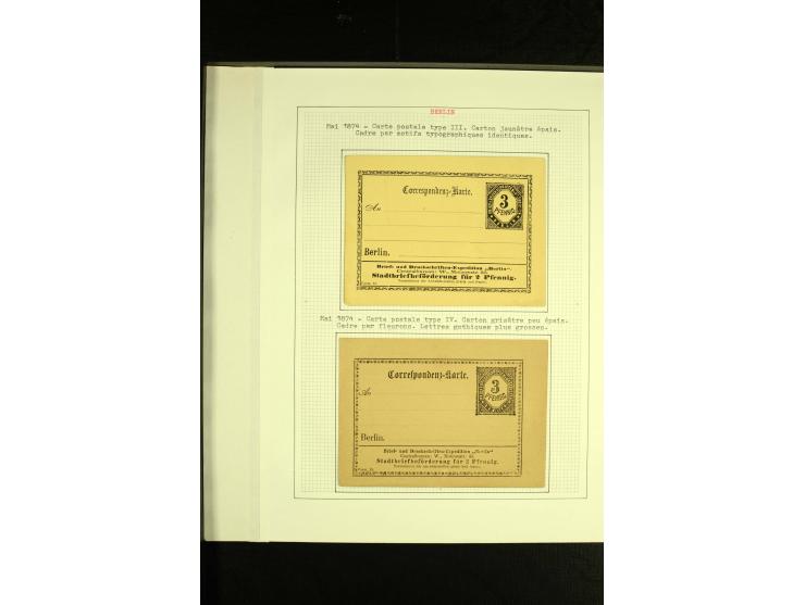 BERLIN: Brief-und Druckschriften-Expedition 1873, interessante ungebrauchte und gestempelte Sammlung mit 9 Ganzsachen bzw. Br