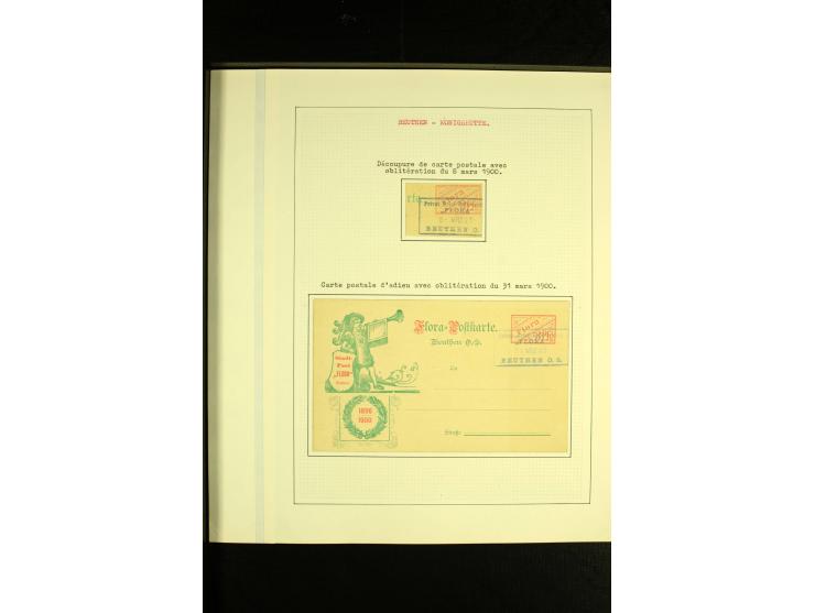 BEUTHEN: Z.B.S und FLORA. 1896, ungebrauchte und gestempelte Sammlung mit einer Ganzsache, gute Erhaltung