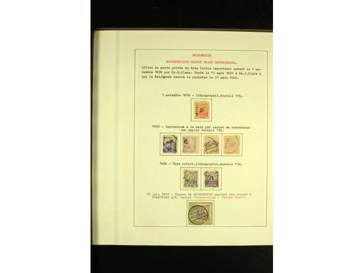  BOCKENHEIM: 1890/99, kleine gestempelte Sammlung ex Mi.-Nr. 1-3, dabei verschiedene Farbnuancen, gute Erhaltung
