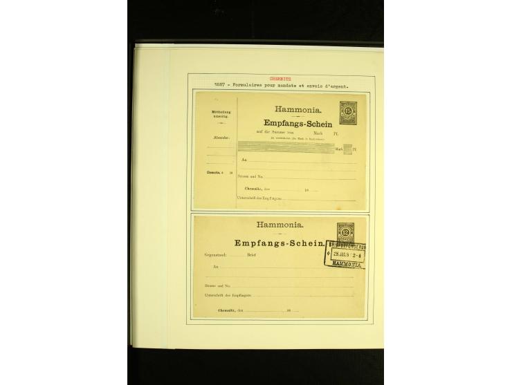 CHEMNITZ: Hammonia 1887/98, ungebrauchte und gestempelte Sammlung mit Farbproben, Ganzsachen und einigen Nachdrucke, sauber a