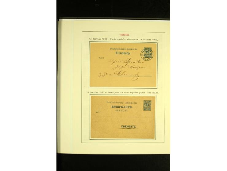 CHEMNITZ: Hammonia 1887/98, ungebrauchte und gestempelte Sammlung mit Farbproben, Ganzsachen und einigen Nachdrucke, sauber a
