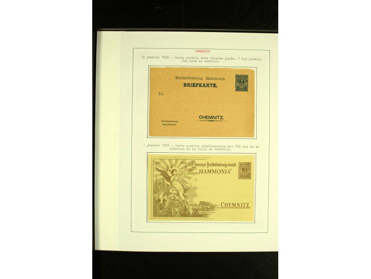 CHEMNITZ: Hammonia 1887/98, ungebrauchte und gestempelte Sammlung mit Farbproben, Ganzsachen und einigen Nachdrucke, sauber a