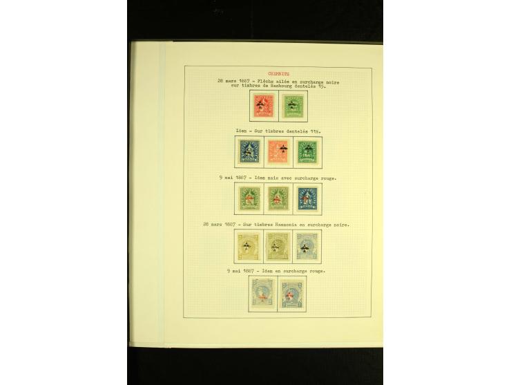 CHEMNITZ: Hammonia 1887/98, ungebrauchte und gestempelte Sammlung mit Farbproben, Ganzsachen und einigen Nachdrucke, sauber a