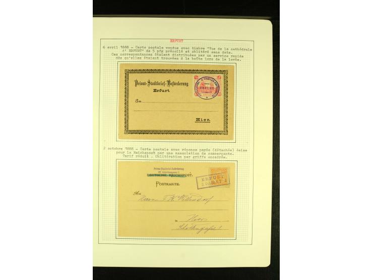 ERFURT: Privat-Stadtbrief-Beförderung 1888/93, sehr schöne ungebraucht/postfrische und gestempelte Sammlung mit Ganzsachen, d