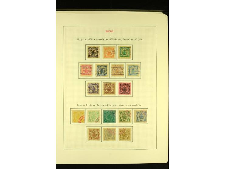 ERFURT: Privat-Stadtbrief-Beförderung 1888/93, sehr schöne ungebraucht/postfrische und gestempelte Sammlung mit Ganzsachen, d