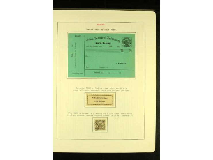 ERFURT: Privat-Stadtbrief-Beförderung 1888/93, sehr schöne ungebraucht/postfrische und gestempelte Sammlung mit Ganzsachen, d