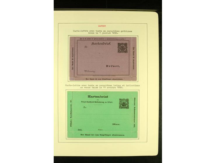 ERFURT: Privat-Stadtbrief-Beförderung 1888/93, sehr schöne ungebraucht/postfrische und gestempelte Sammlung mit Ganzsachen, d