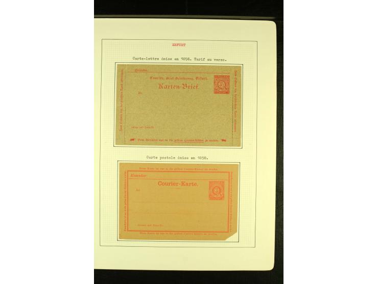 COURIER und Thüringer Volksblatt 1893/96, kleine ungebrauchte und gestempelte Sammlung mit drei Ganzsachen, gute Erhaltung