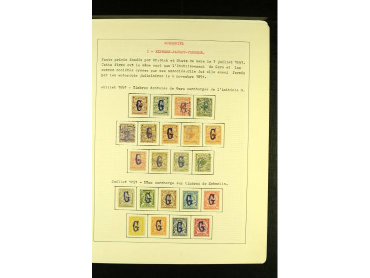 GÖSSNITZ 1891/93, ungebrauchte und gestempelte Sammlung mit einer Ganzsache und zwei Kleinbogen "Scherzmarken", gute Erhaltun