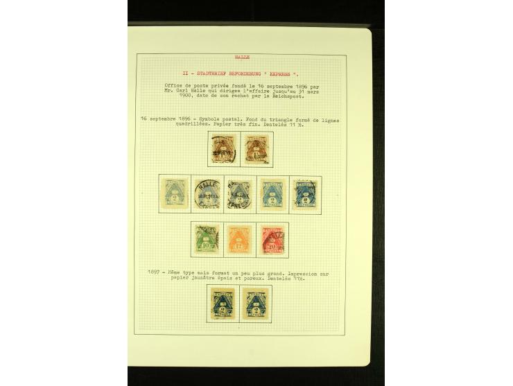Statbrief-Beförderung EXPRESS 1896/99, ungebrauchte und gestempelte Sammlung mit drei Ganzsachen, gute Erhaltung