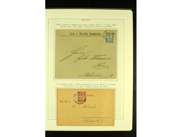 Privat-Beförderung / HAMMONIA II 1888/95, ungebrauchte und gestempelte Sammlung mit Briefen und Ganzsachen sowie einigen Prob