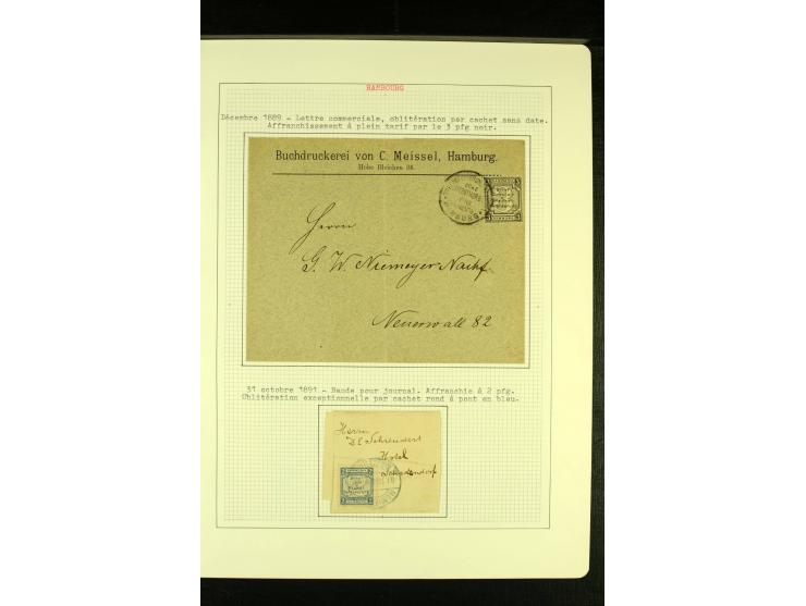 Privat-Beförderung / HAMMONIA II 1888/95, ungebrauchte und gestempelte Sammlung mit Briefen und Ganzsachen sowie einigen Prob